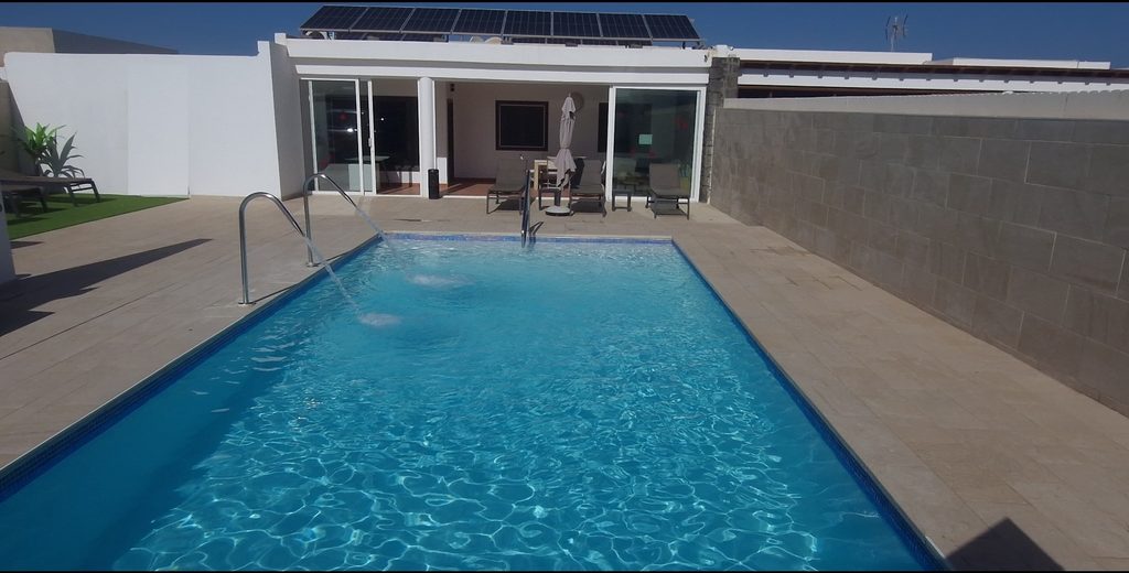 Private pool at Villa Baroli in Playa Blanca, Lanzarote